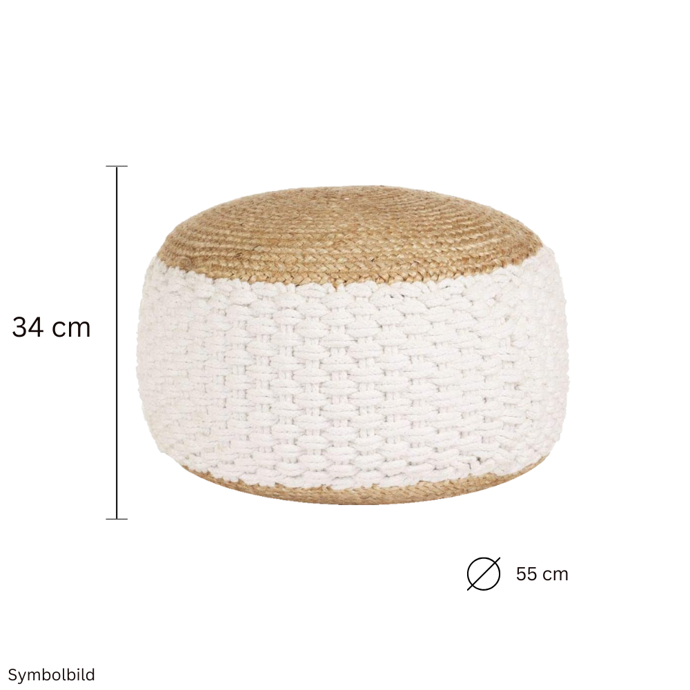 TFTAJURO Sitzpuff Beige + Weiß