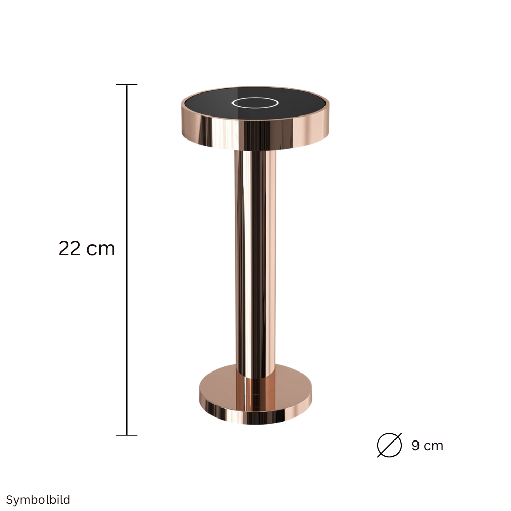 LED Tischleuchte Aluminium Roségold – Dimmbar