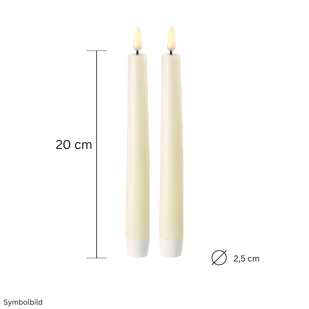 Set LED-Stabkerze 20 cm (ohne Docht)