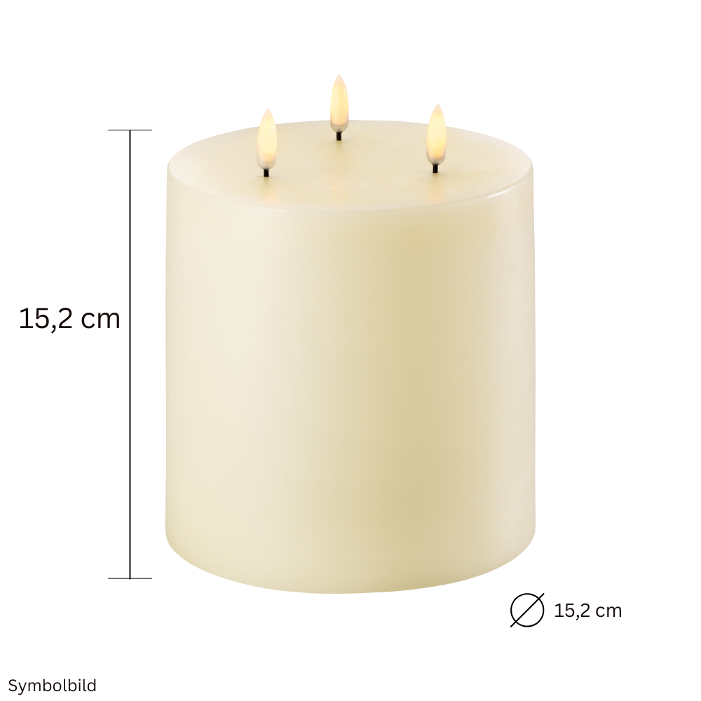 LED 3 Flammen Kerze | 15,2 cm