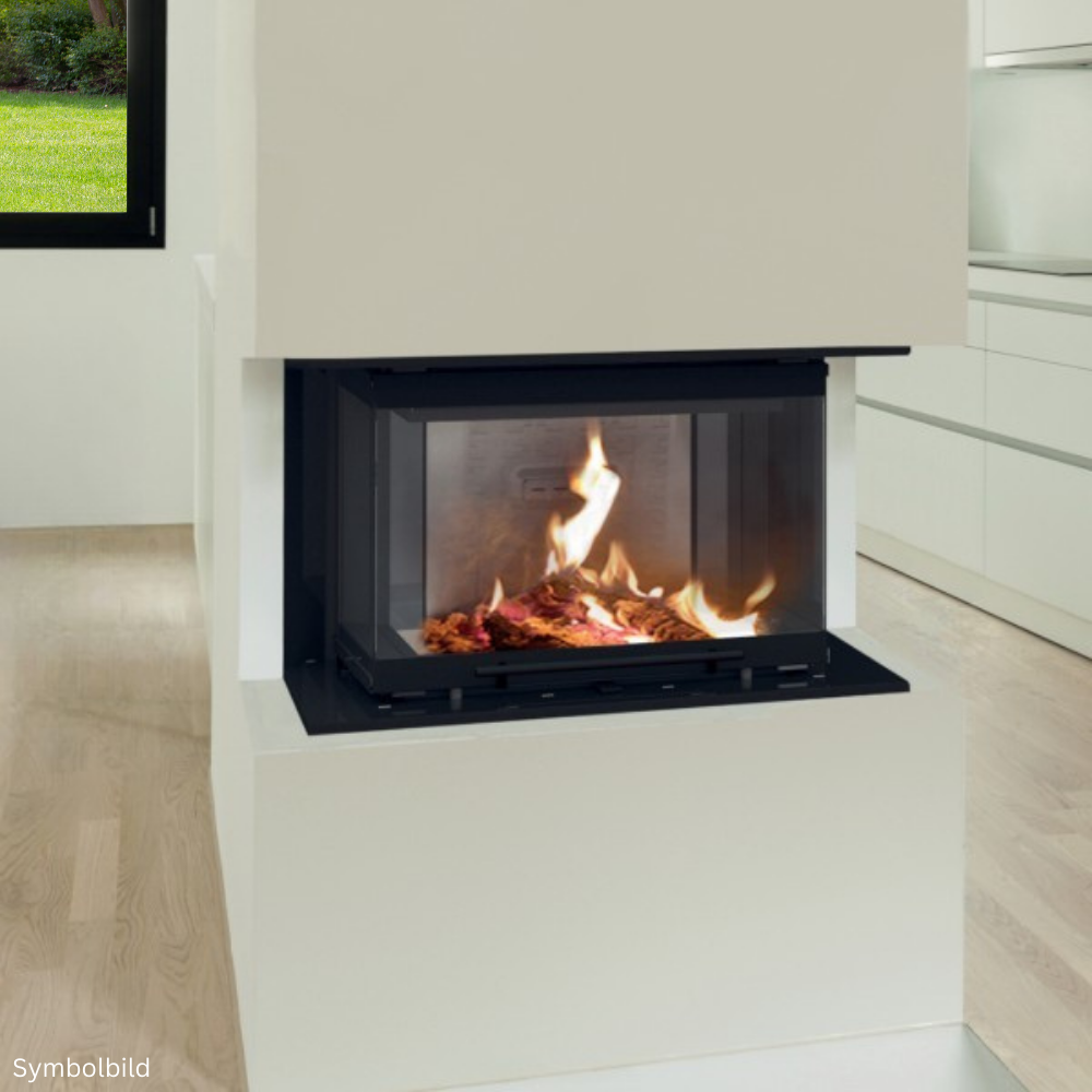 Kamineinsatz für Holzfeuer 3 Seiten einsehbar C-Form