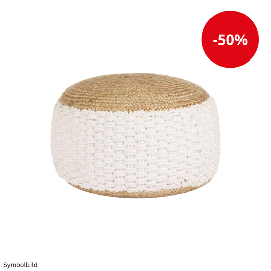 TFTAJURO Sitzpuff Beige + Weiß
